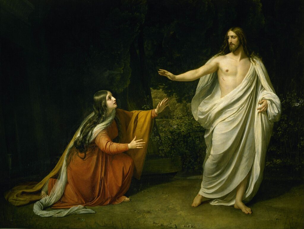 Alexander_Ivanov_-_Christs_Appearance_to_Mary_Magdalene_after_the_Resurrection public domain, via wikimedia commons