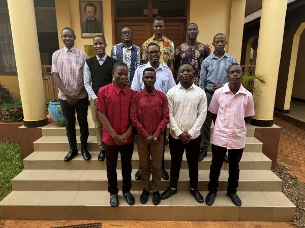 Aspirants in their Propaedeutical Year. First row (from left to right): Fulgence (brother candidate), Edson (priesthood candidate), Luis (priesthood candidate), Patrice (priesthood candidate). Middle row (from left to right): Robert (priesthood candidate), Livinus (priesthood candidate), Polycarp (priesthood candidate), Hillary (priesthood candidate). Back row (from left to right): Emmanuel (priesthood candidate), Desdery (priesthood candidate), Linus (priesthood candidate).